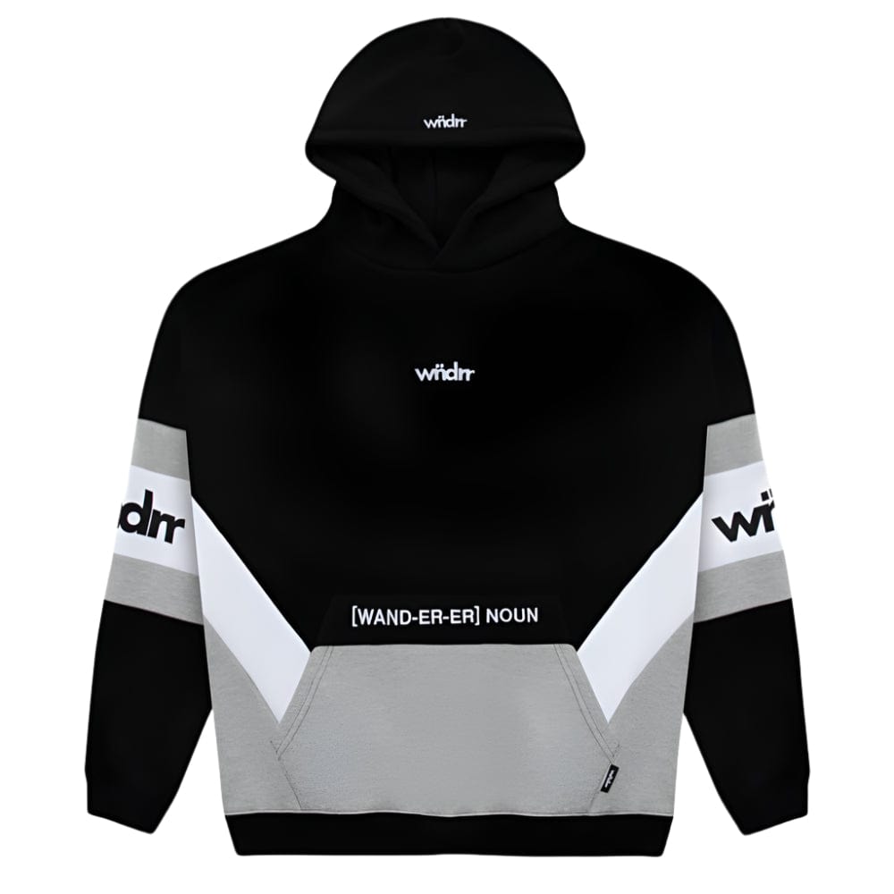 WNDRR Junction Panel Hood Sweat - Black
