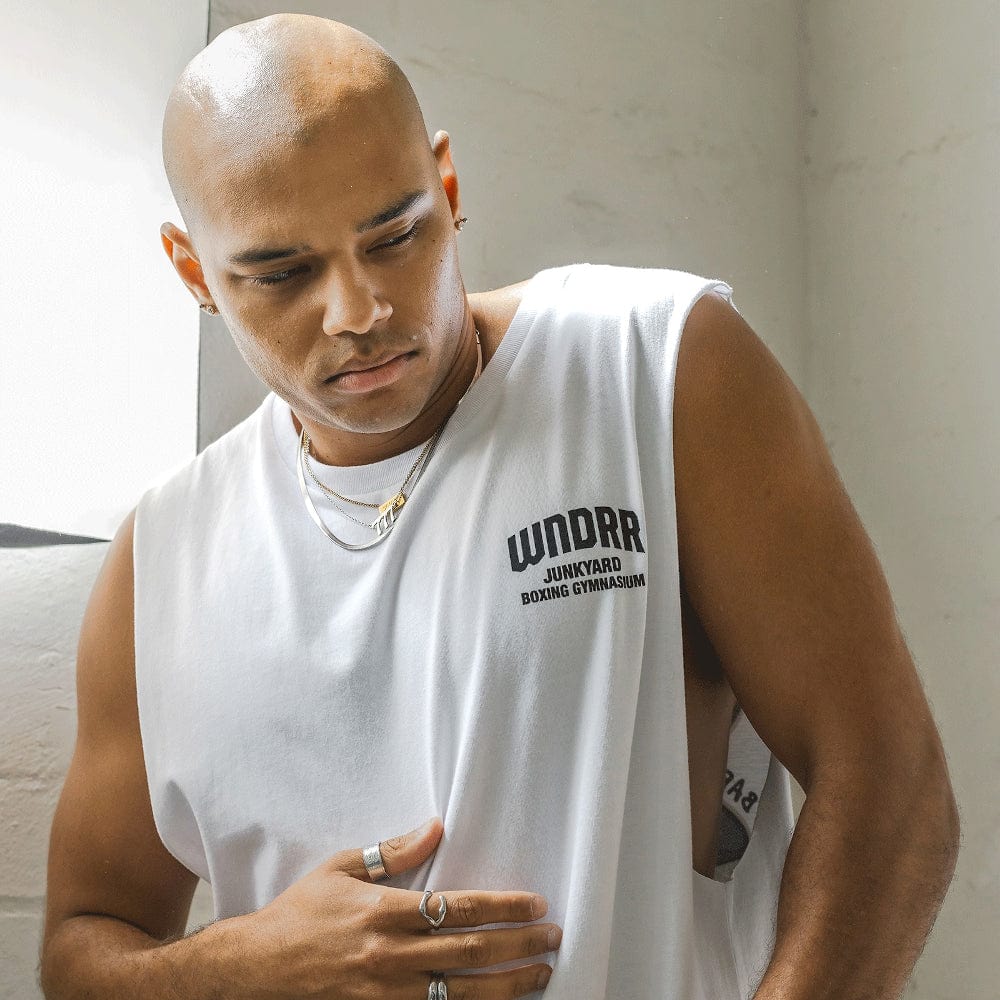 WNDRR Junkyard Muscle Top - White