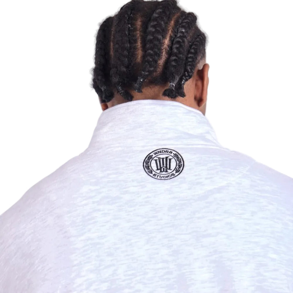 WNDRR Maison 1/4 Zip Sweat - White Marle