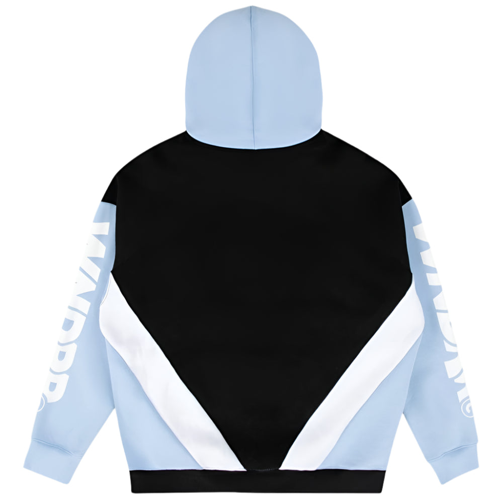 WNDRR Privacy Panel Hood Sweat - Black / Air Blue