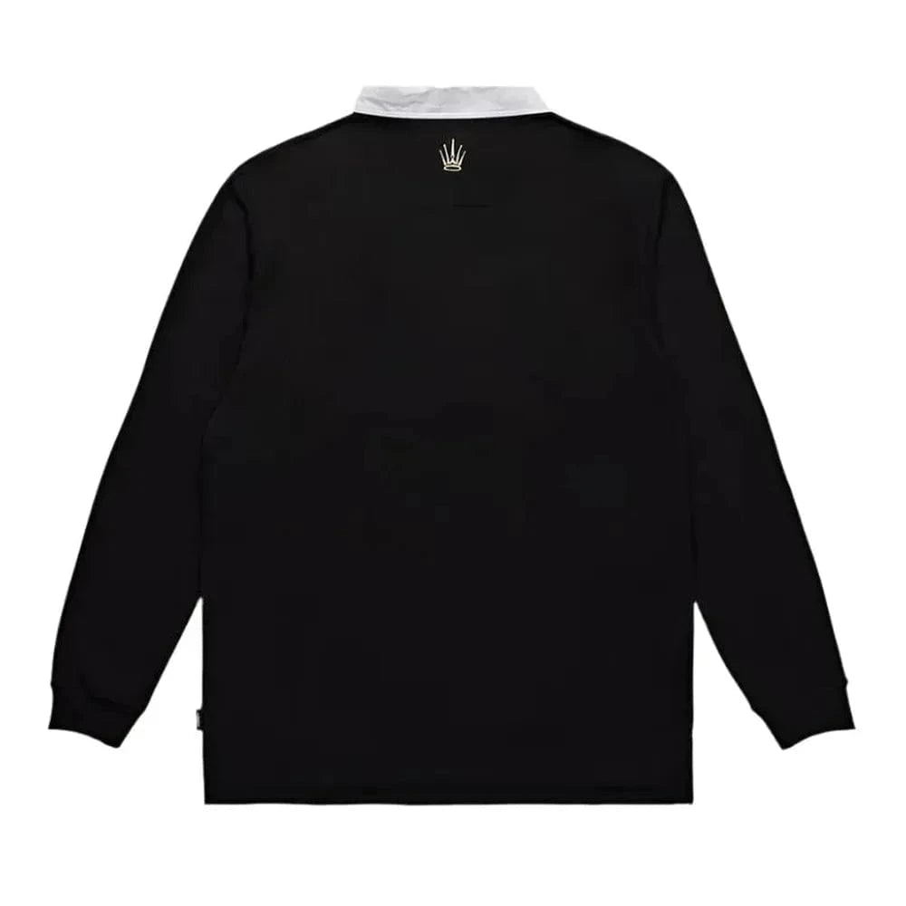 WNDRR Regal Panel Rugby Polo - Black
