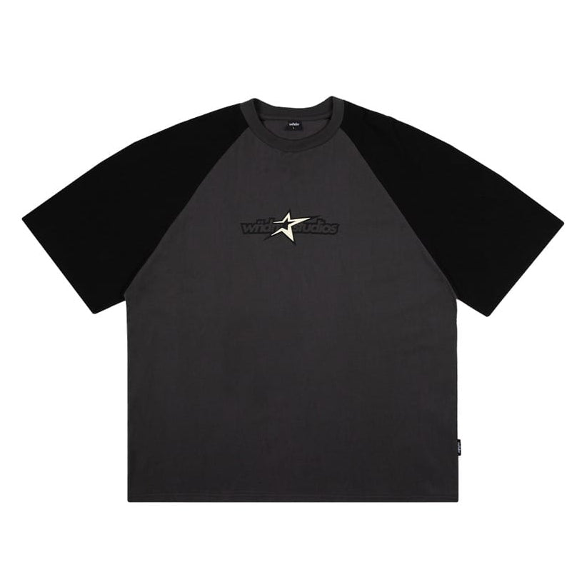 WNDRR Stxr Raglan Box Fit Tee - Grey / Black