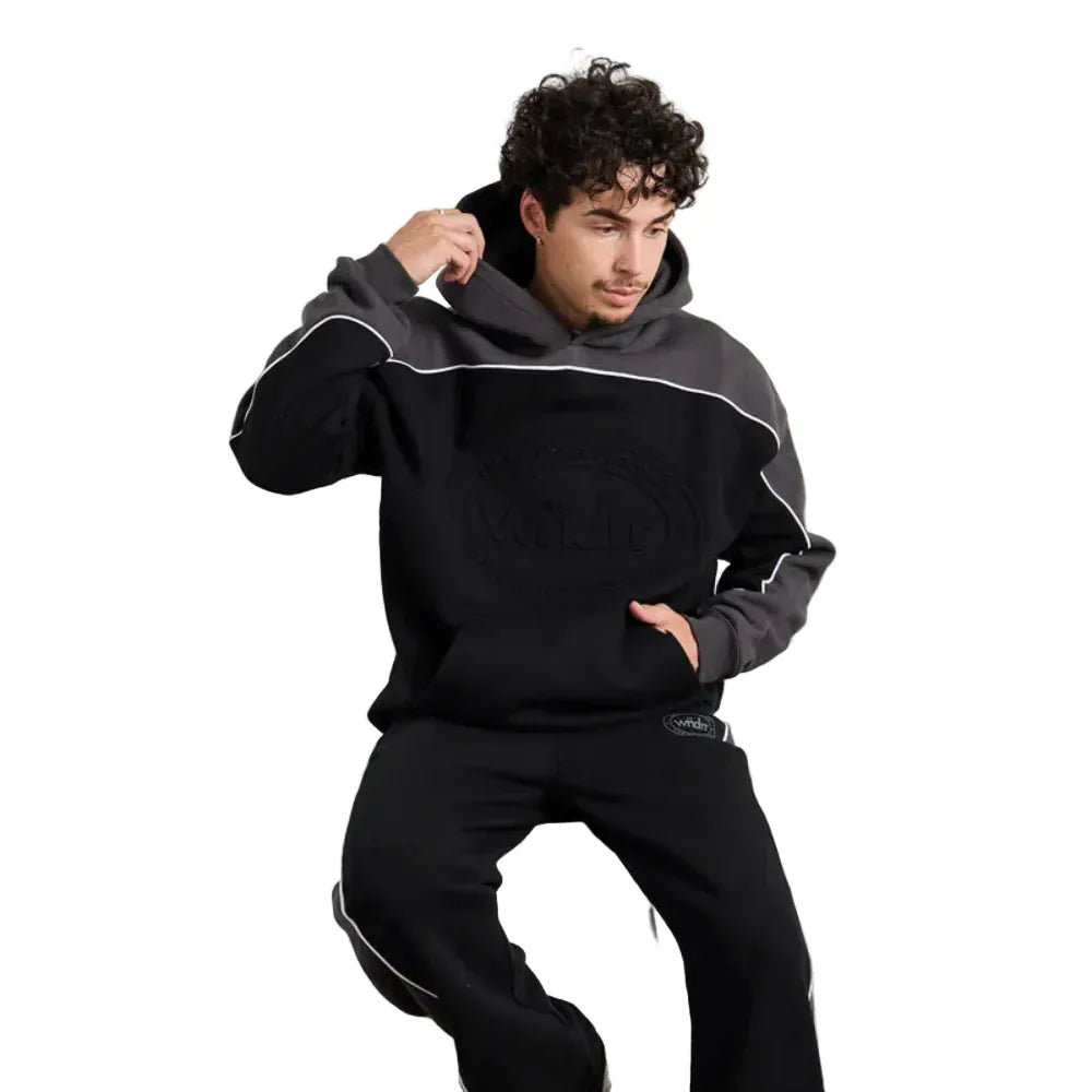 WNDRR Token Panel Hood Sweat - Black / Grey