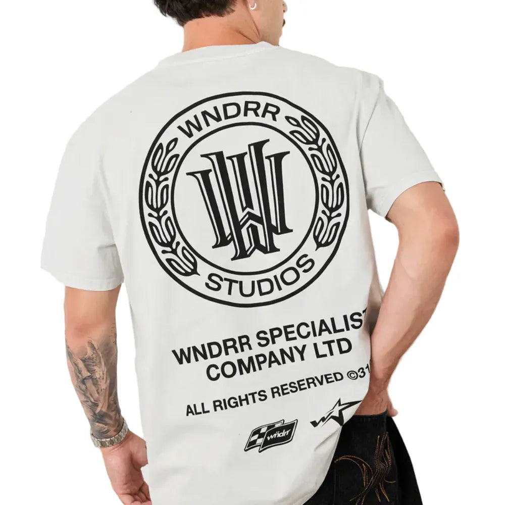 WNDRR Velocity Box Fit Tee - Washed Oyster
