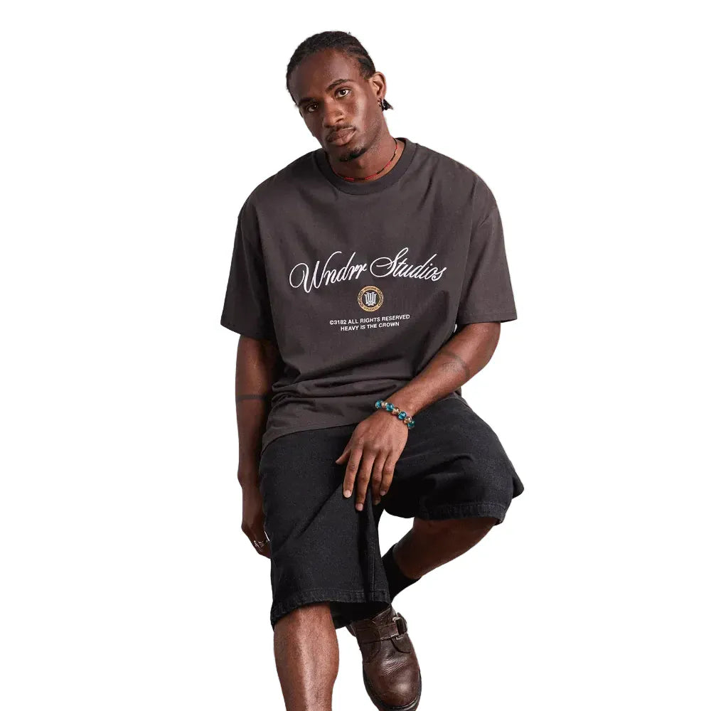 WNDRR Vita Nova Box Fit Tee - Faded Black