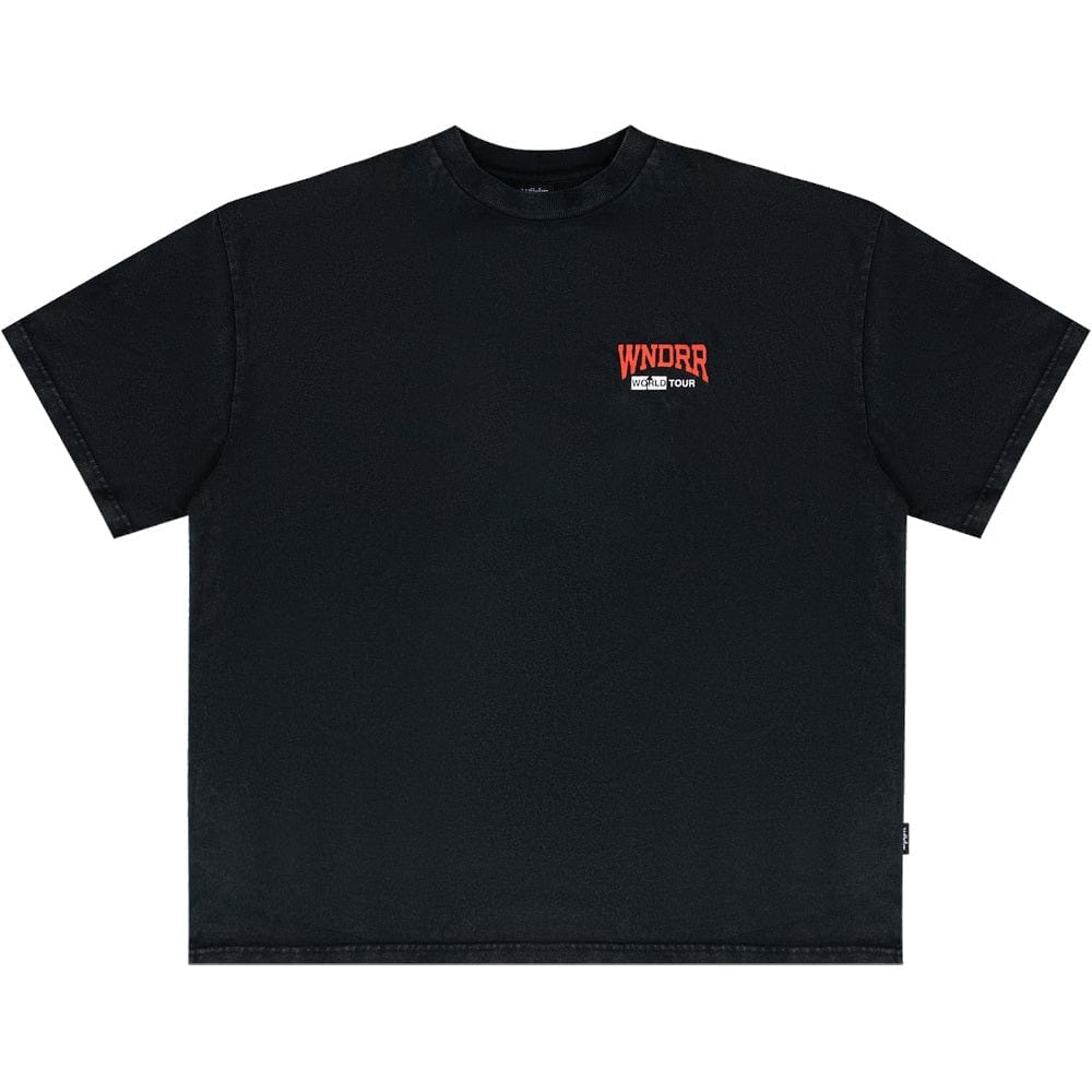 WNDRR World Tour Heavy Weight Tee - Washed Black