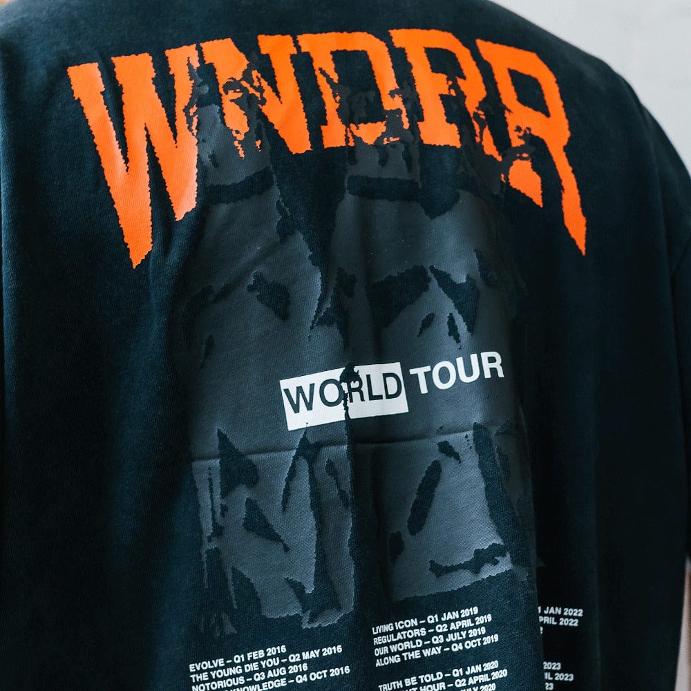 WNDRR World Tour Heavy Weight Tee - Washed Black