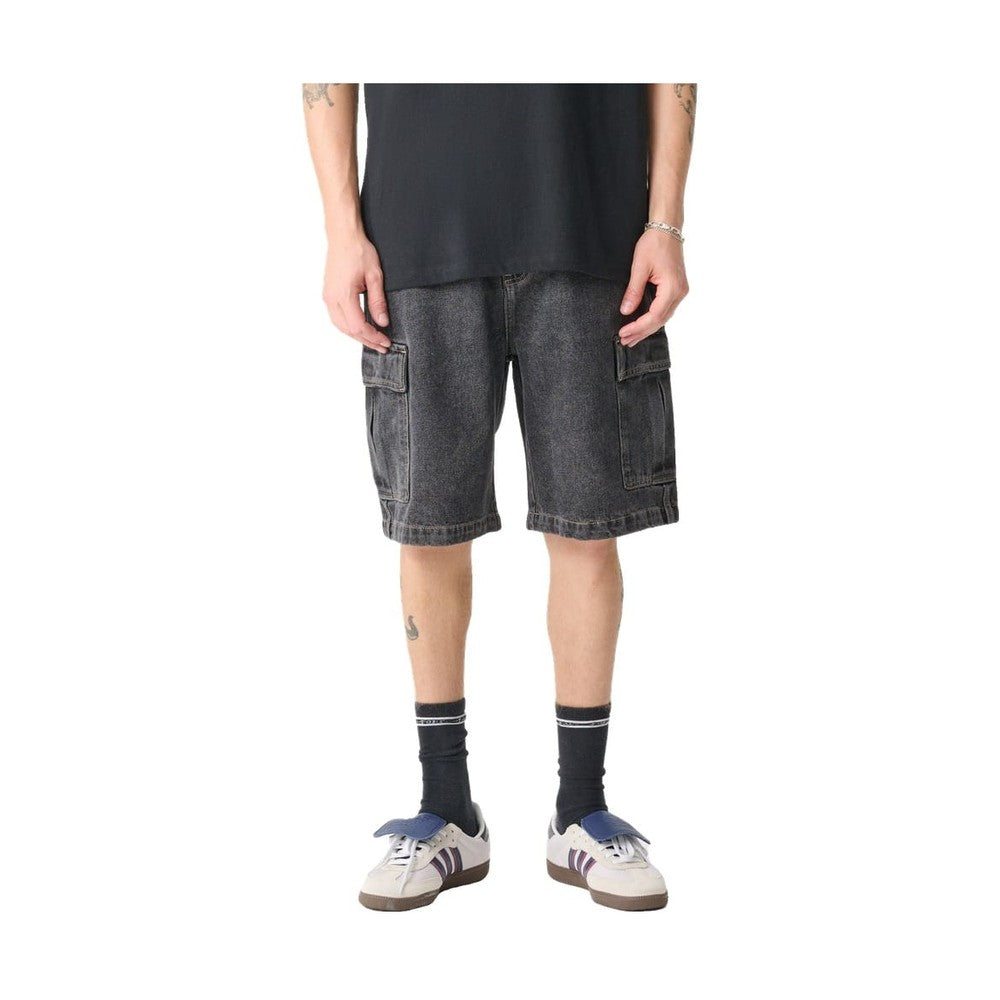 XLarge Baggy Cargo Denim Short - Washed Black