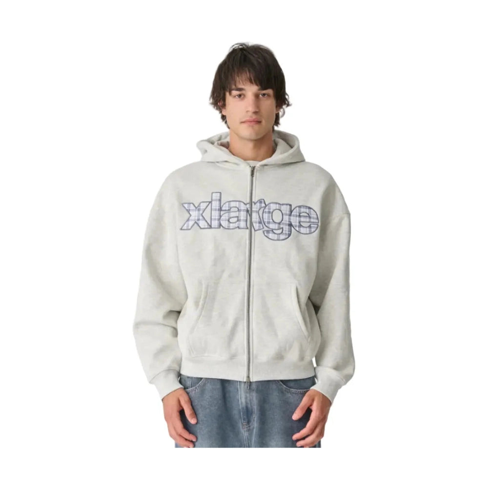XLarge Eli Plaid Gorilla Fit Zip Hoodie - Snow Marle