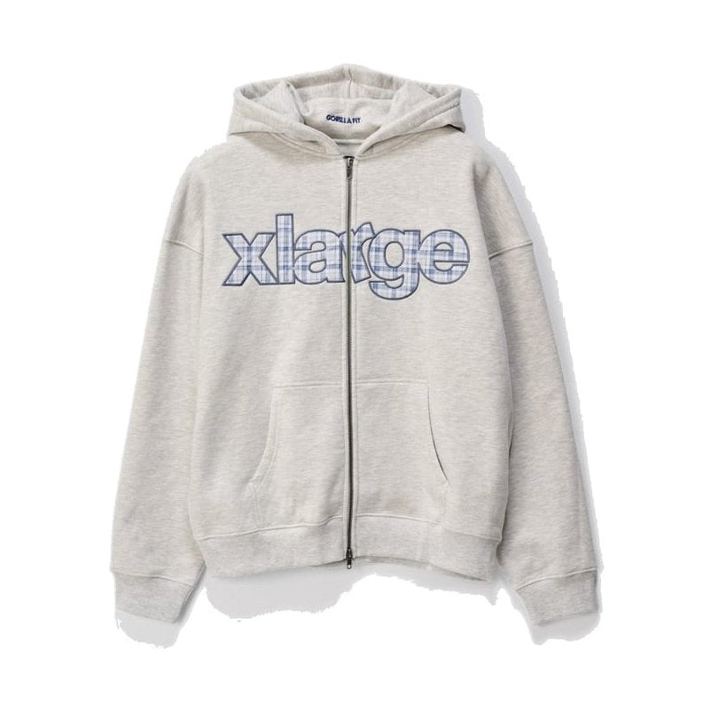 XLarge Eli Plaid Gorilla Fit Zip Hoodie - Snow Marle