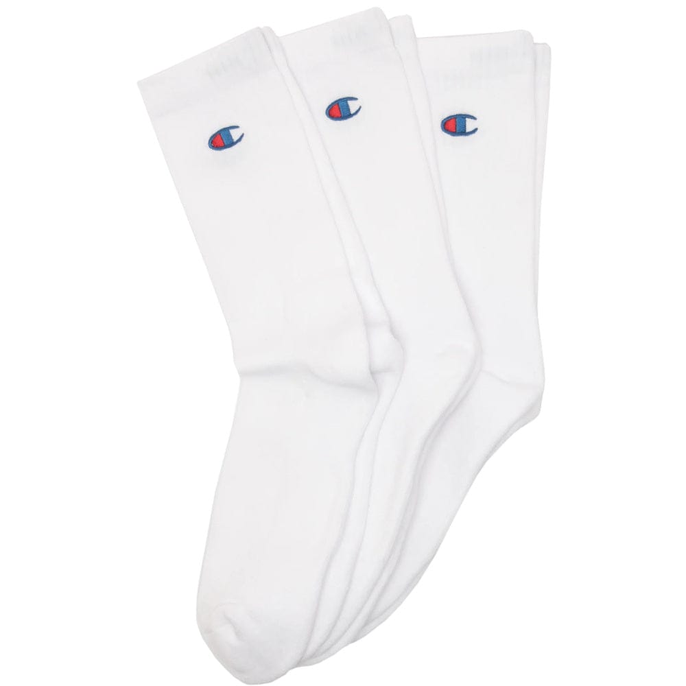 Champion Lifestyle C Logo Crew Socks 3 Pack - White
