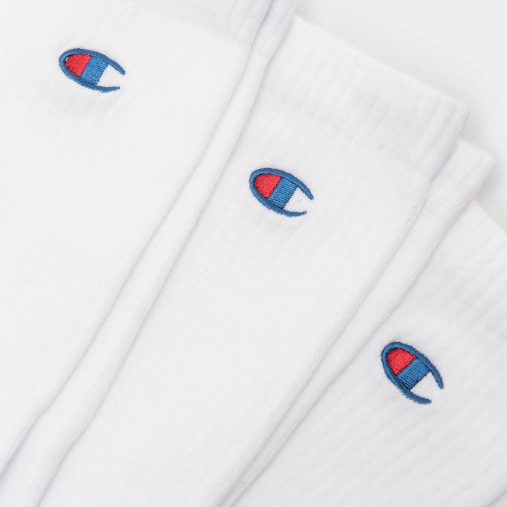 Champion Lifestyle C Logo Crew Socks 3 Pack - White