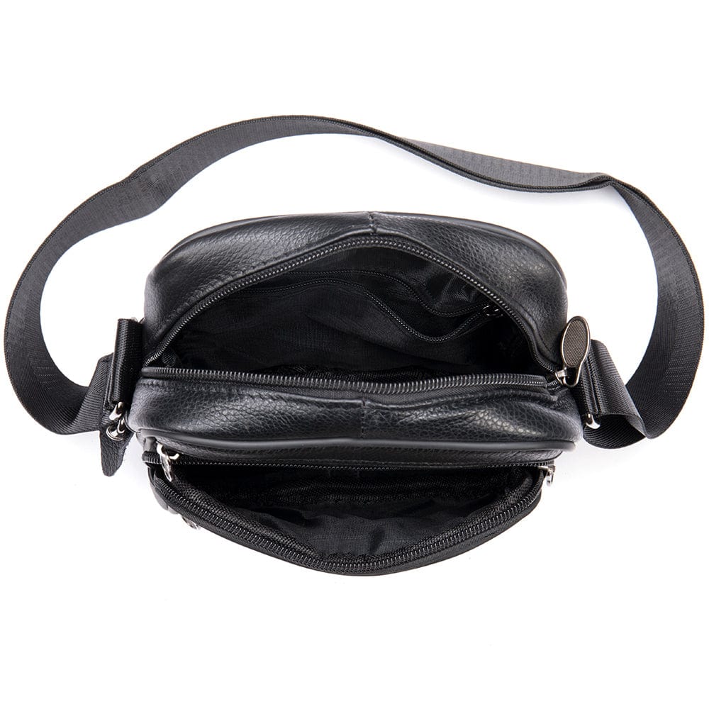 Genuine Leather Side Bag 0505 - Black