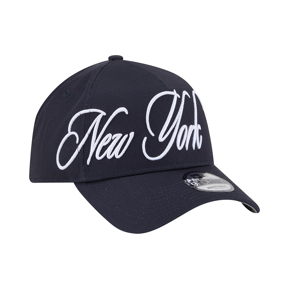 New Era 9FORTY A-Frame Calligraphic New York Yankees - Navy - Image 3
