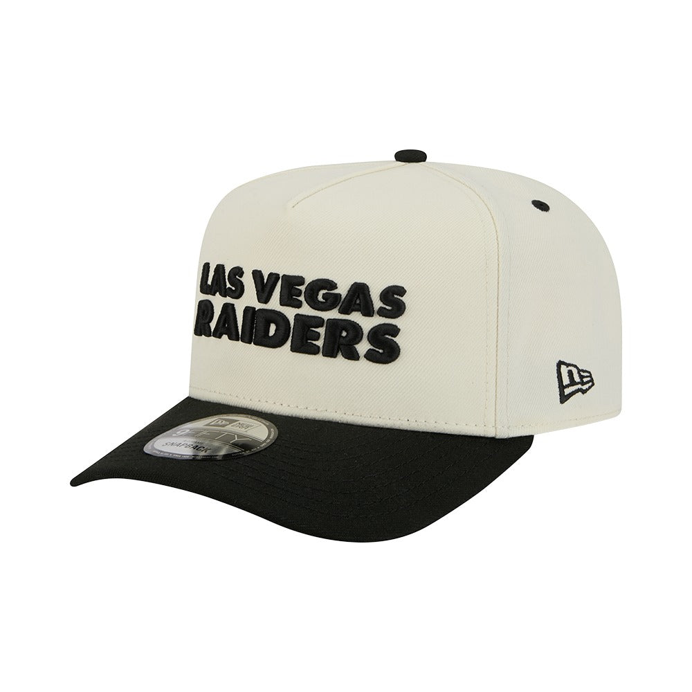 New Era 9FIFTY A-Frame 2 Tone Team Script Las Vegas Raiders - Cream / Black - Image 2