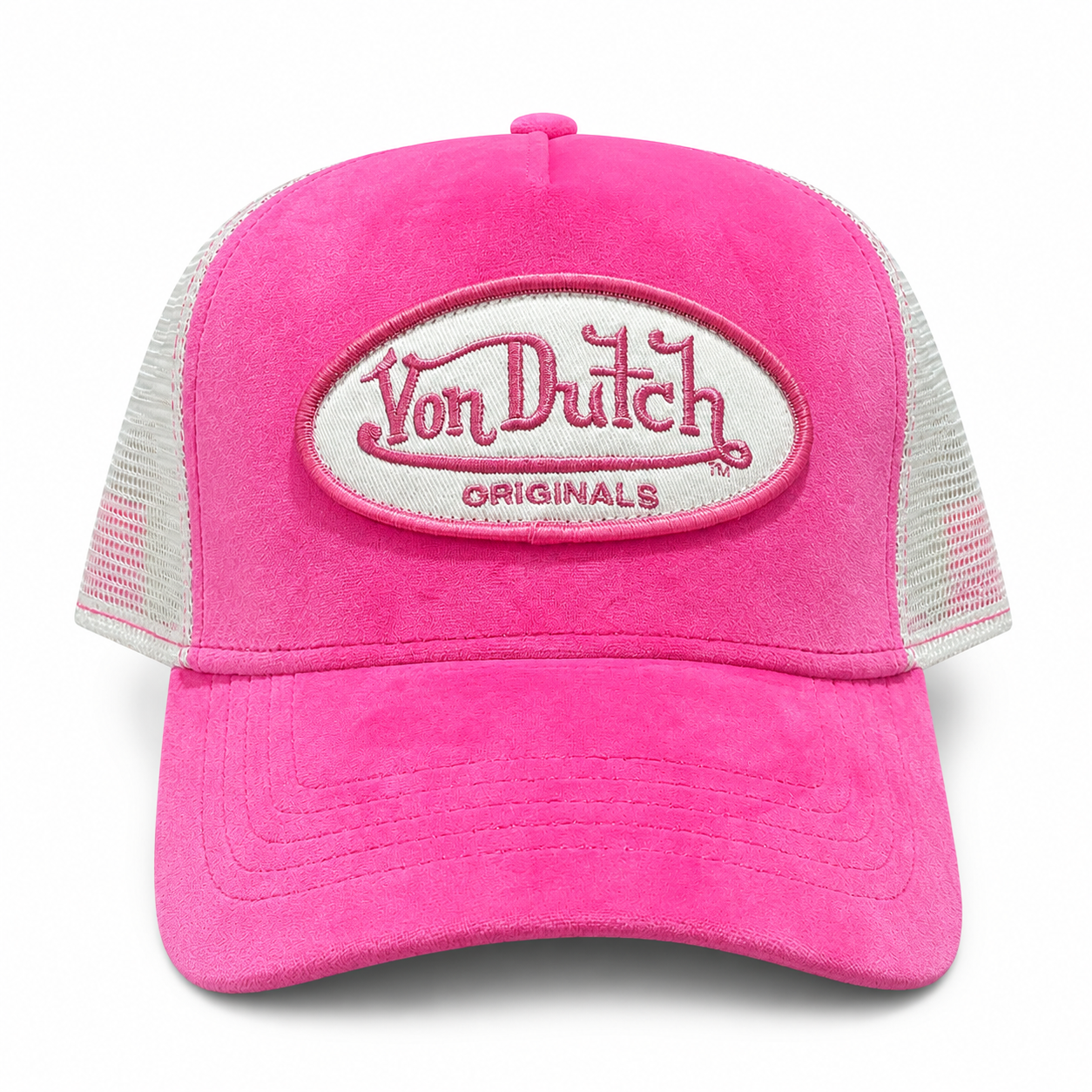 Von Dutch Velvet Originals Trucker Hat - Pink / White