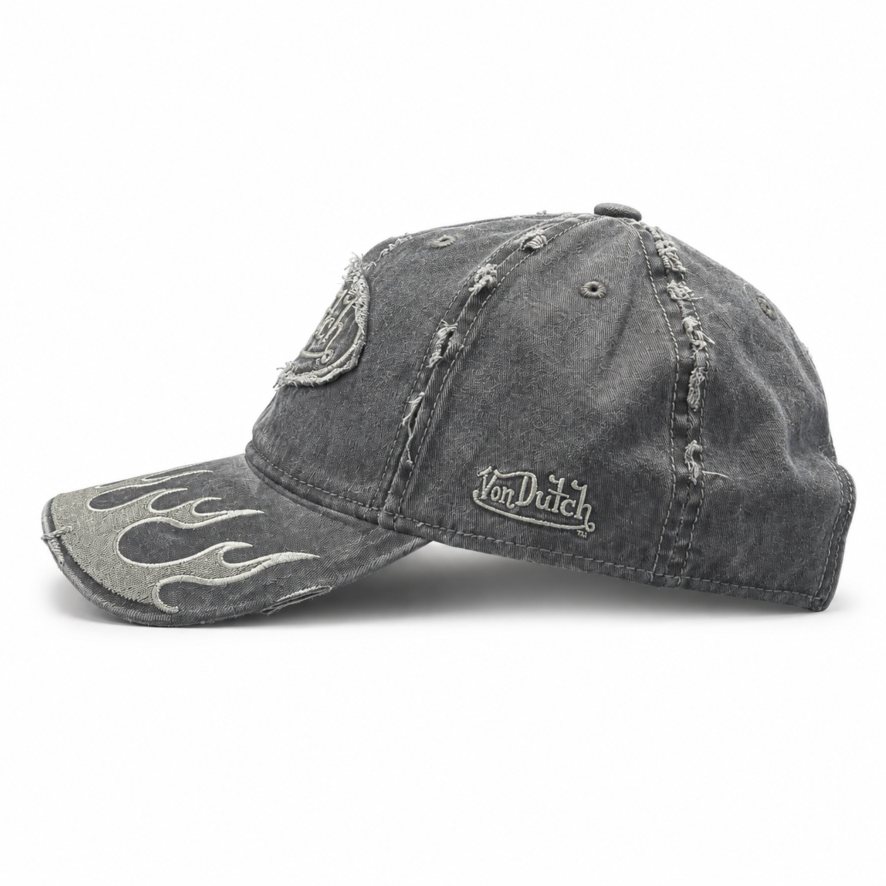 Von Dutch Flames Dad Cap - Washed Black - Image 2