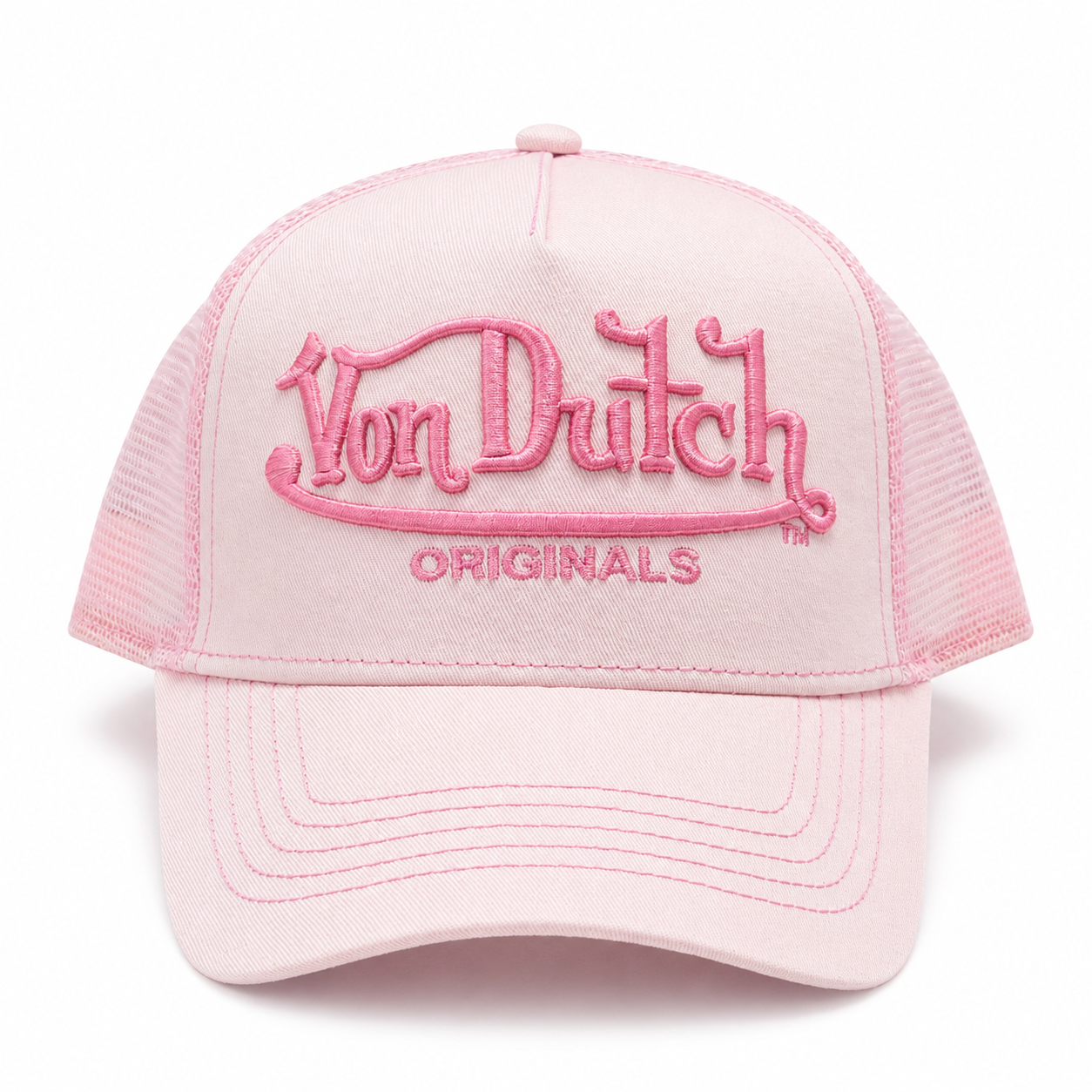 Von Dutch Big Signature Trucker Hat - Pink