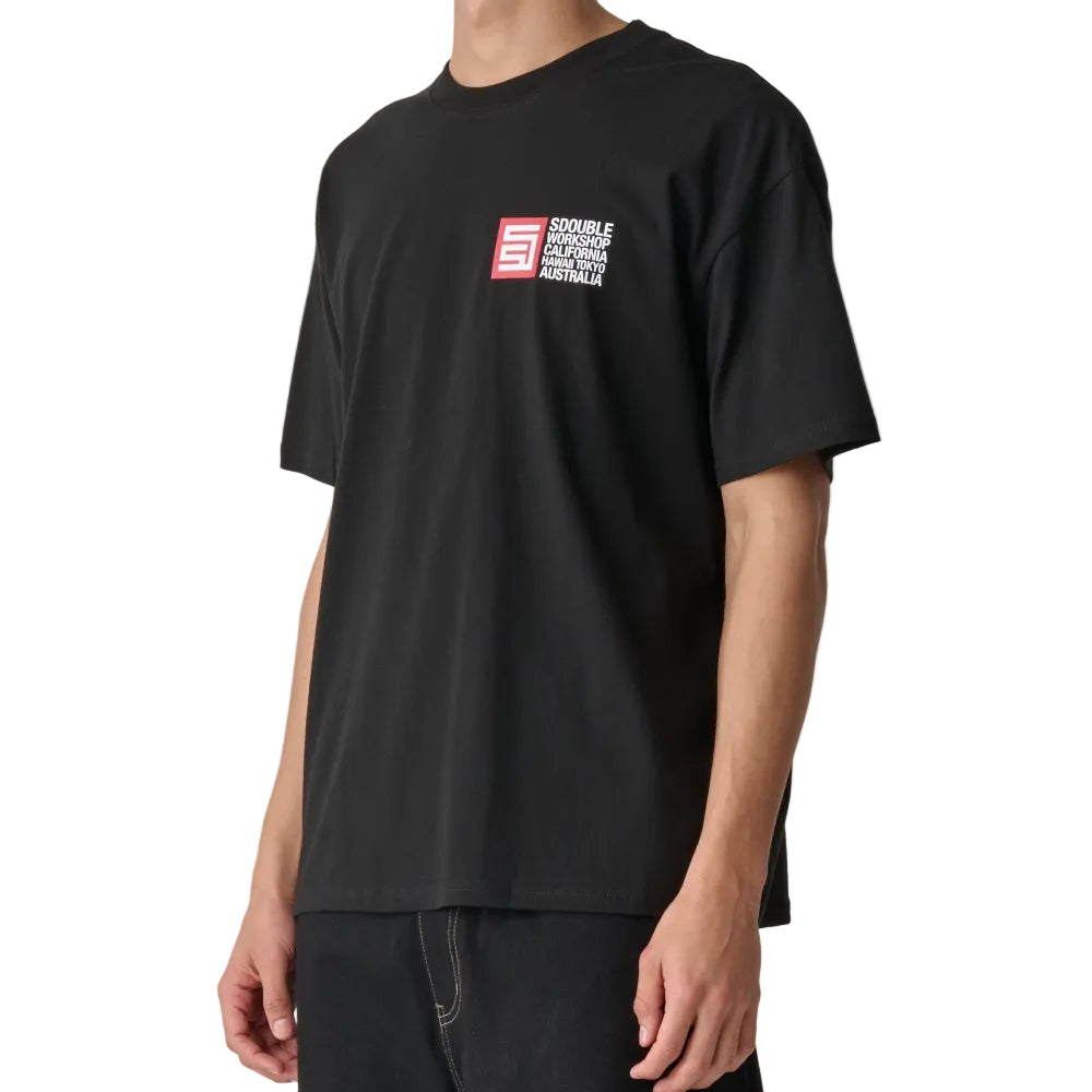 S / DOUBLE City Cube SS Tee - Black
