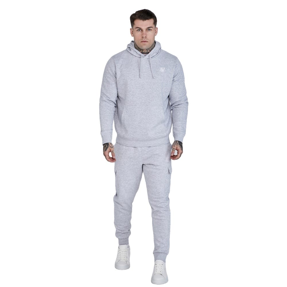 SikSilk Essential Cargo Jogger - Grey Marl