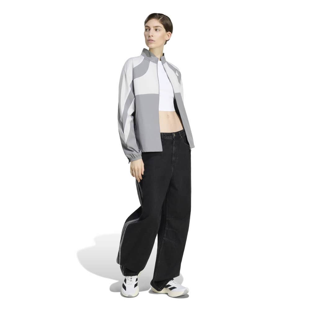 adidas Womens High Rise Barrel Leg Denim Pant - True Black Denim