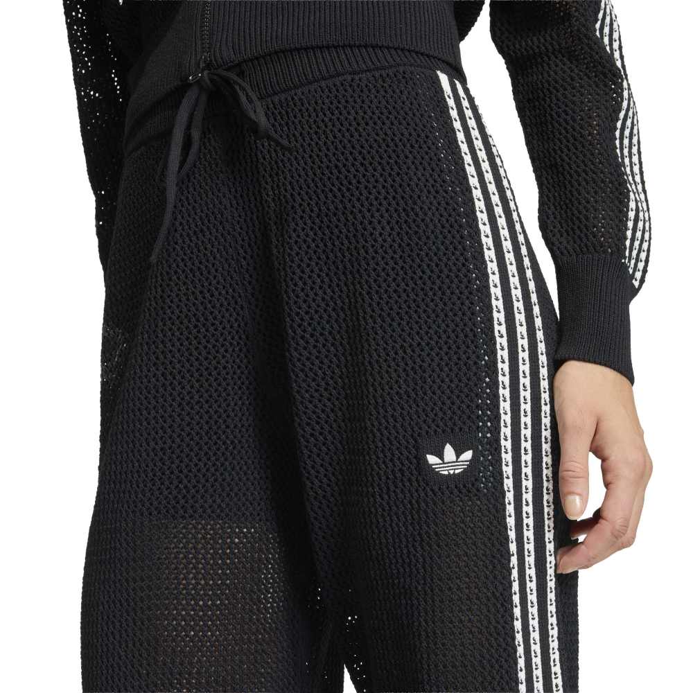 adidas Womens Knitted Crochet Track Pant  - Black
