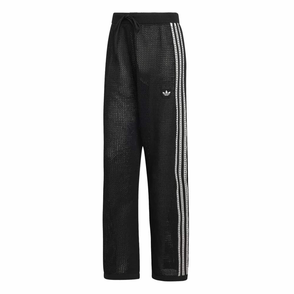 adidas Womens Knitted Crochet Track Pant  - Black