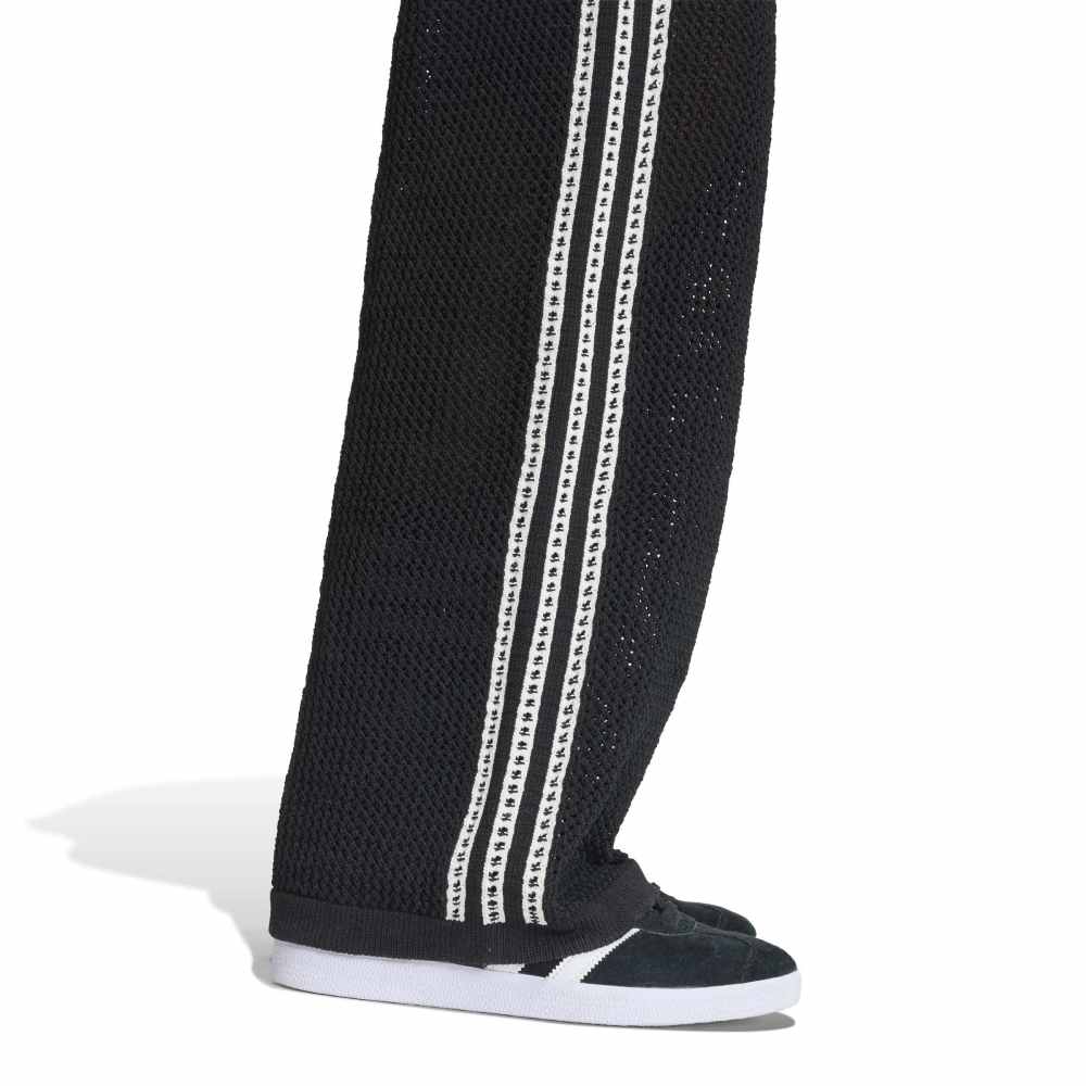 adidas Womens Knitted Crochet Track Pant  - Black