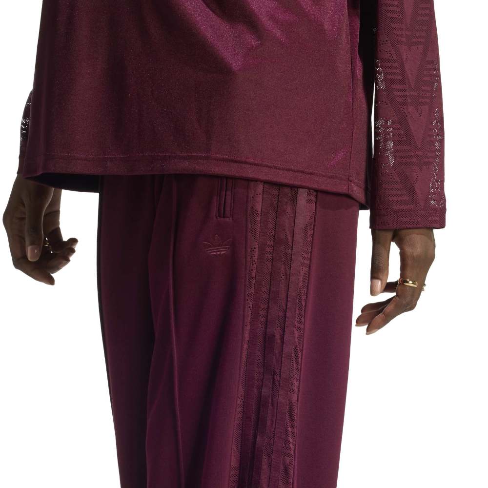 adidas Womens Lace Firebird Track Pants - Maroon