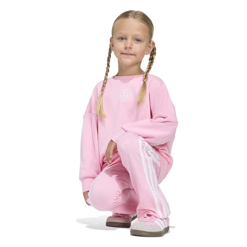 adidas Childrens Disney Crew Flared Leggings Set - Pink