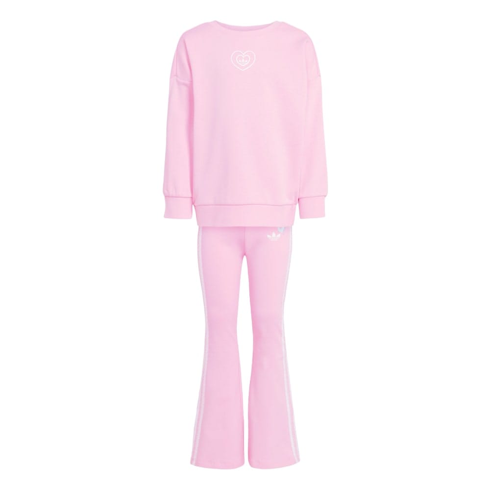 adidas Childrens Disney Crew Flared Leggings Set - Pink