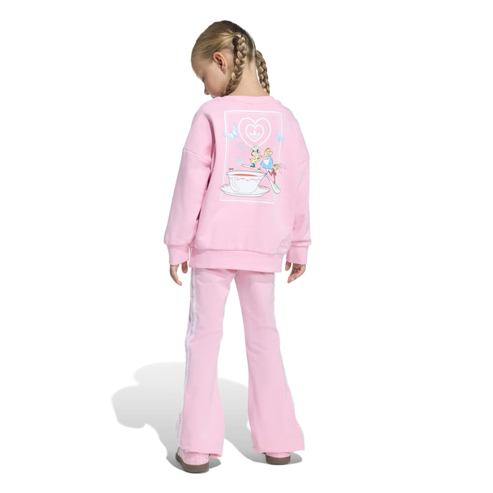 adidas Childrens Disney Crew Flared Leggings Set - Pink