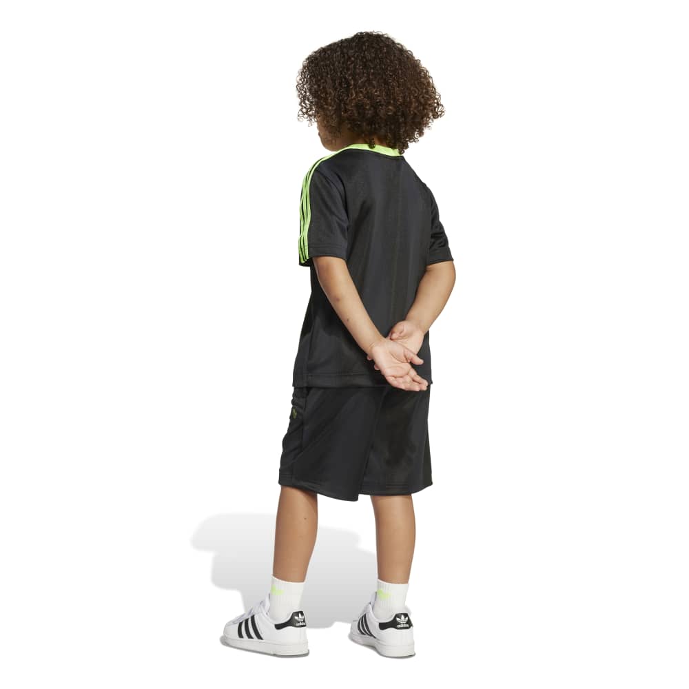 adidas Childrens Tee Set - Black / Signal Green