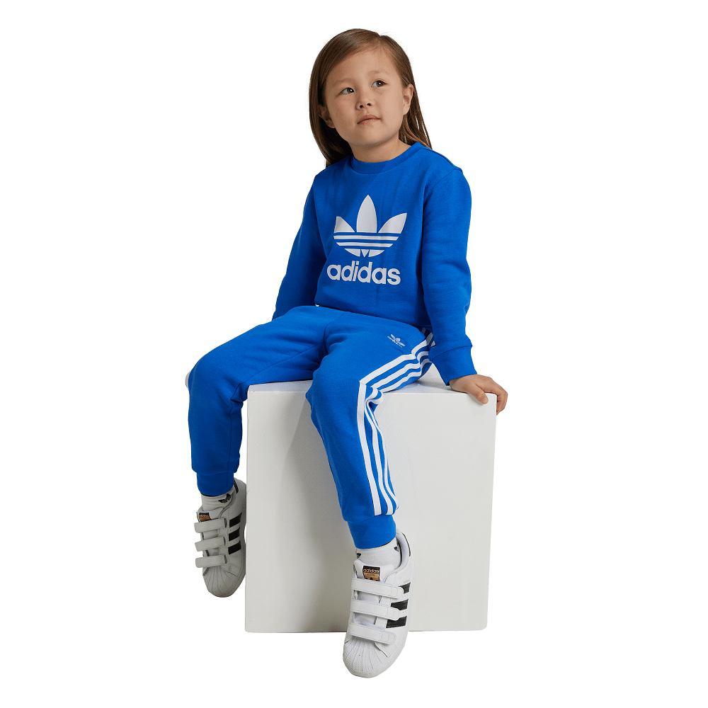 adidas Childrens Trefoil Crew Set - Blue