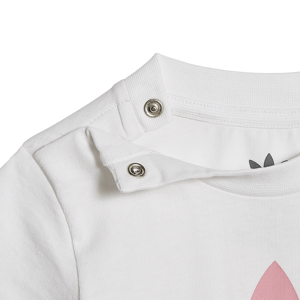 adidas Infants Short Tee Set - White / Bliss Pink