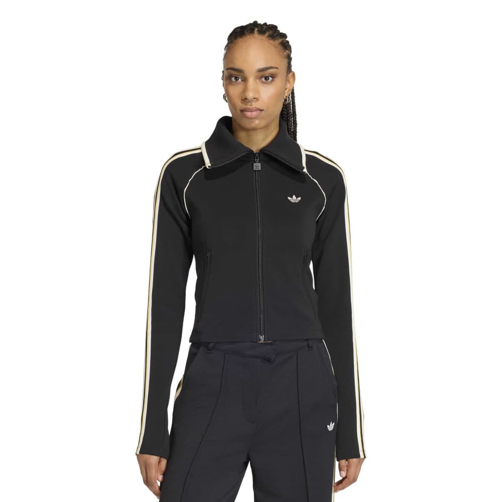 adidas Slim Track Top - Black / Yellow