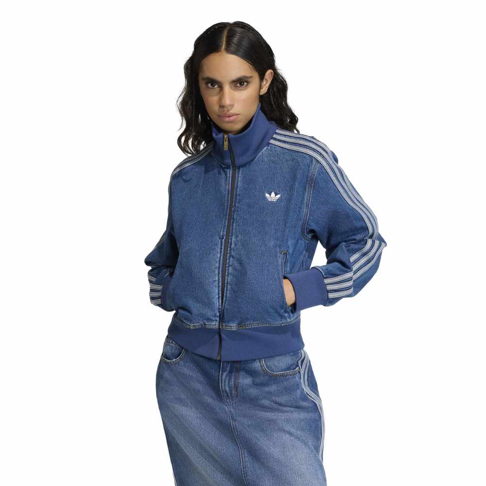 adidas Womans Denim Track Top - Blue