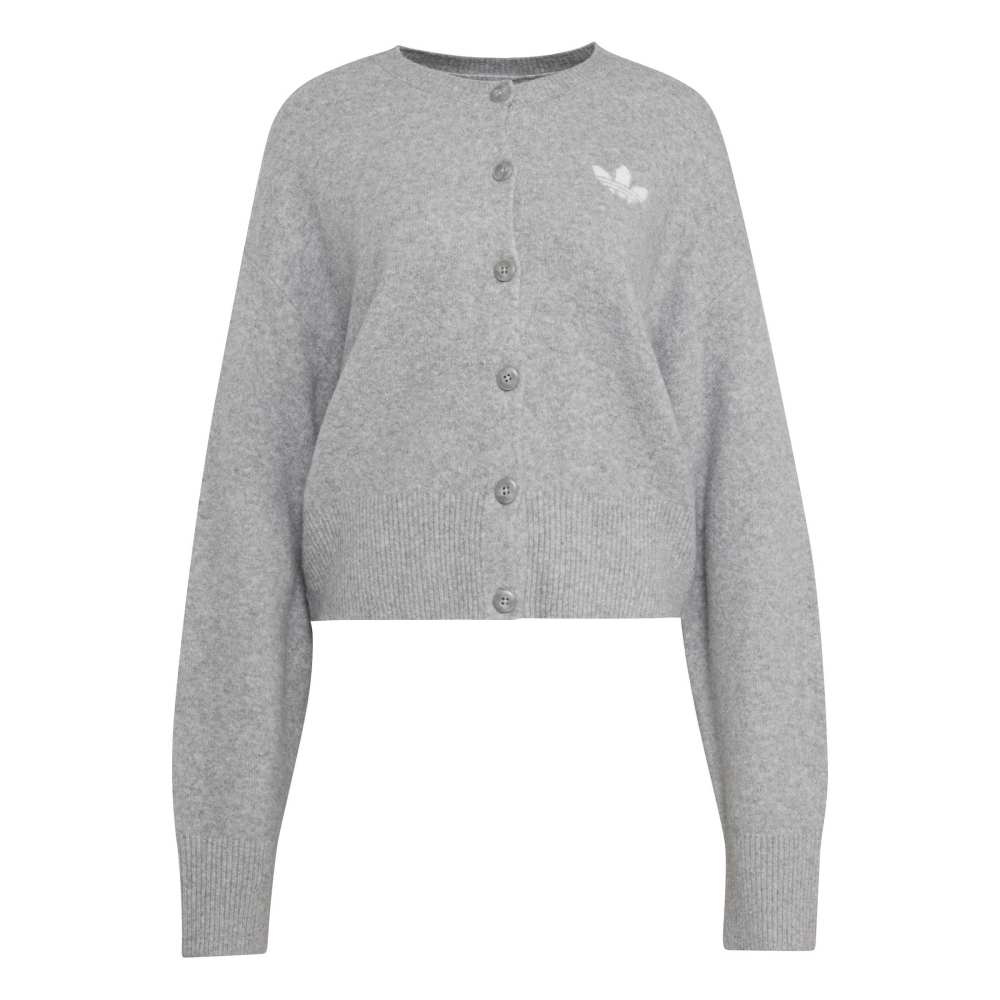 Adidas Women's Essentials Knit Cardigan - Medium Grey Heather
