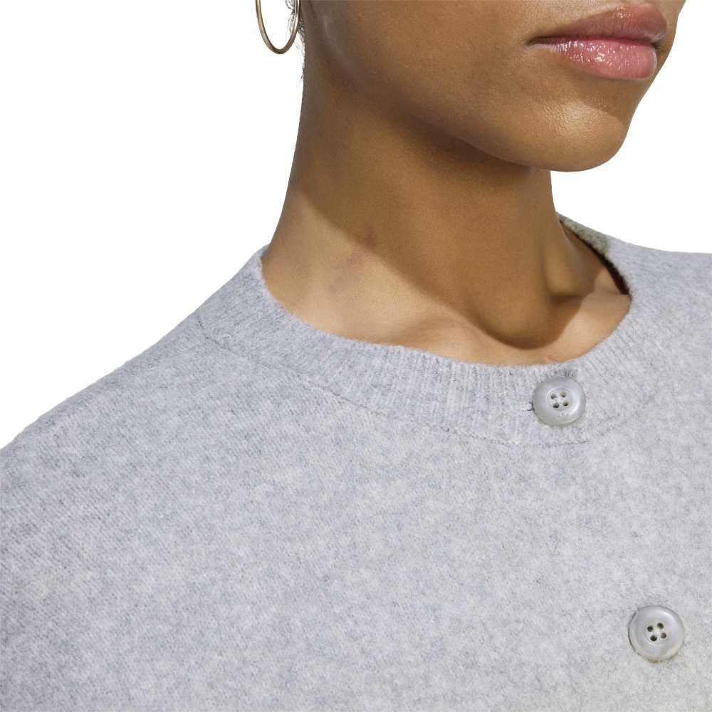 Adidas Women's Essentials Knit Cardigan - Medium Grey Heather