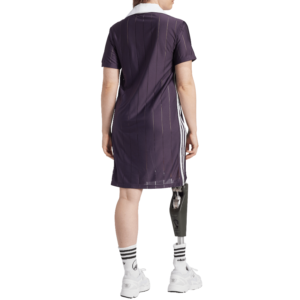 adidas Womens Adicolor 3-Stripes Pinstripe Dress - Purple