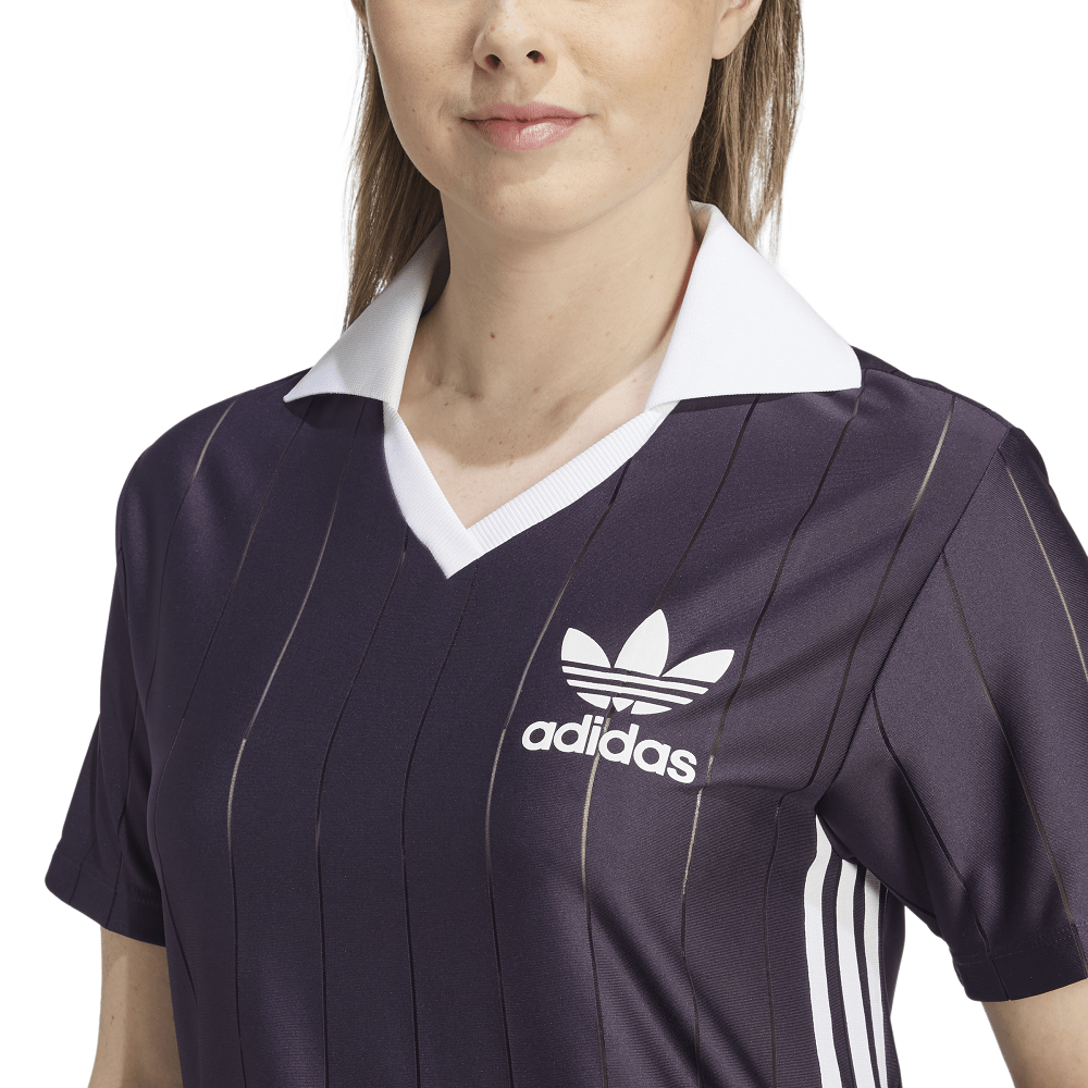adidas Womens Adicolor 3-Stripes Pinstripe Dress - Purple