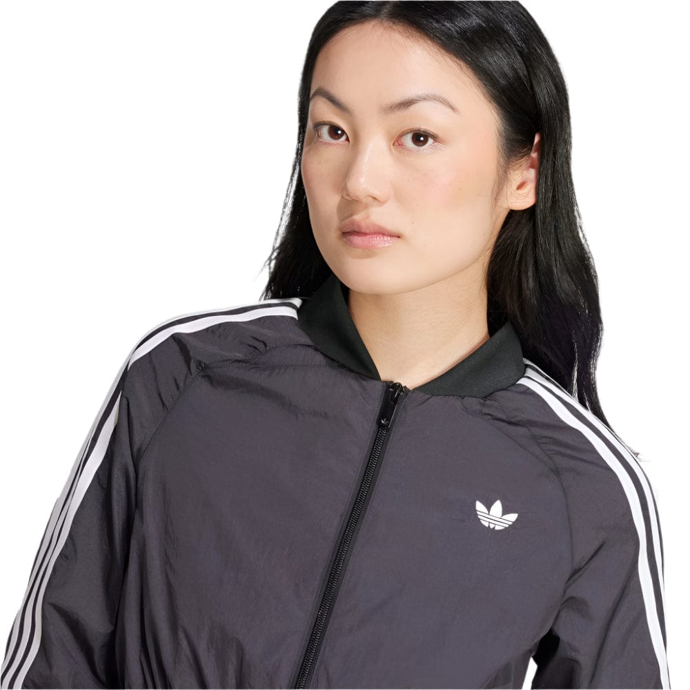 adidas Womens adicolor Teamgeist Cropped Track Top - Black / White