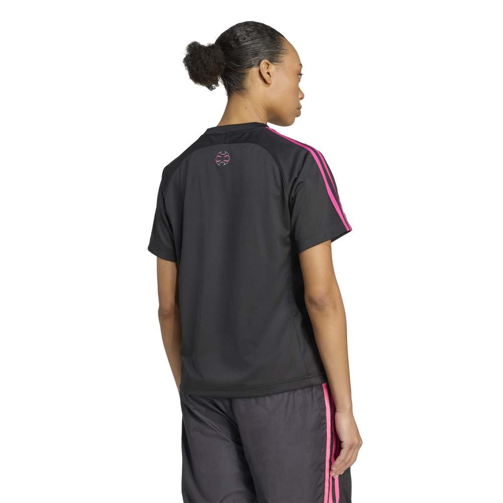 adidas Womens Adicolor Teamgeist Loose Tee - Black / Pink