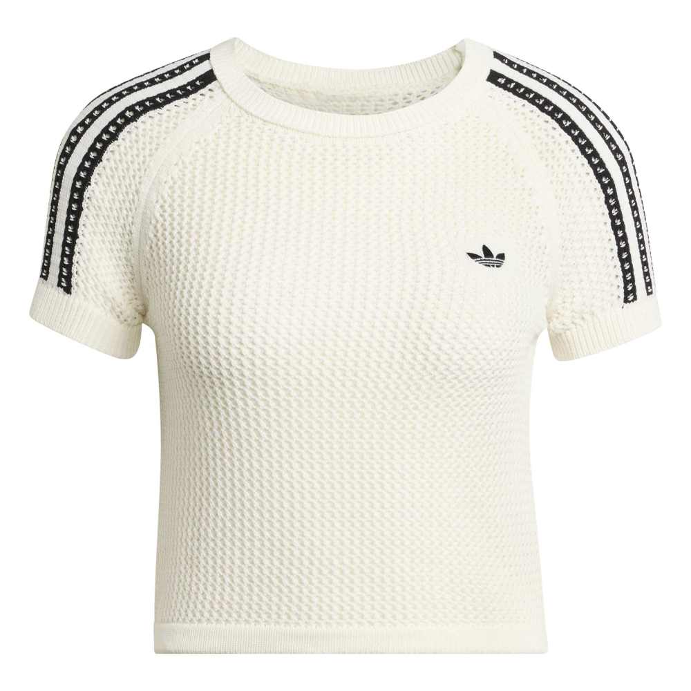 adidas Womens Crochet Tee - White