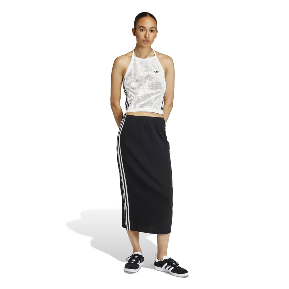 adidas Womens Knitted Crochet Halter Tee - Off White