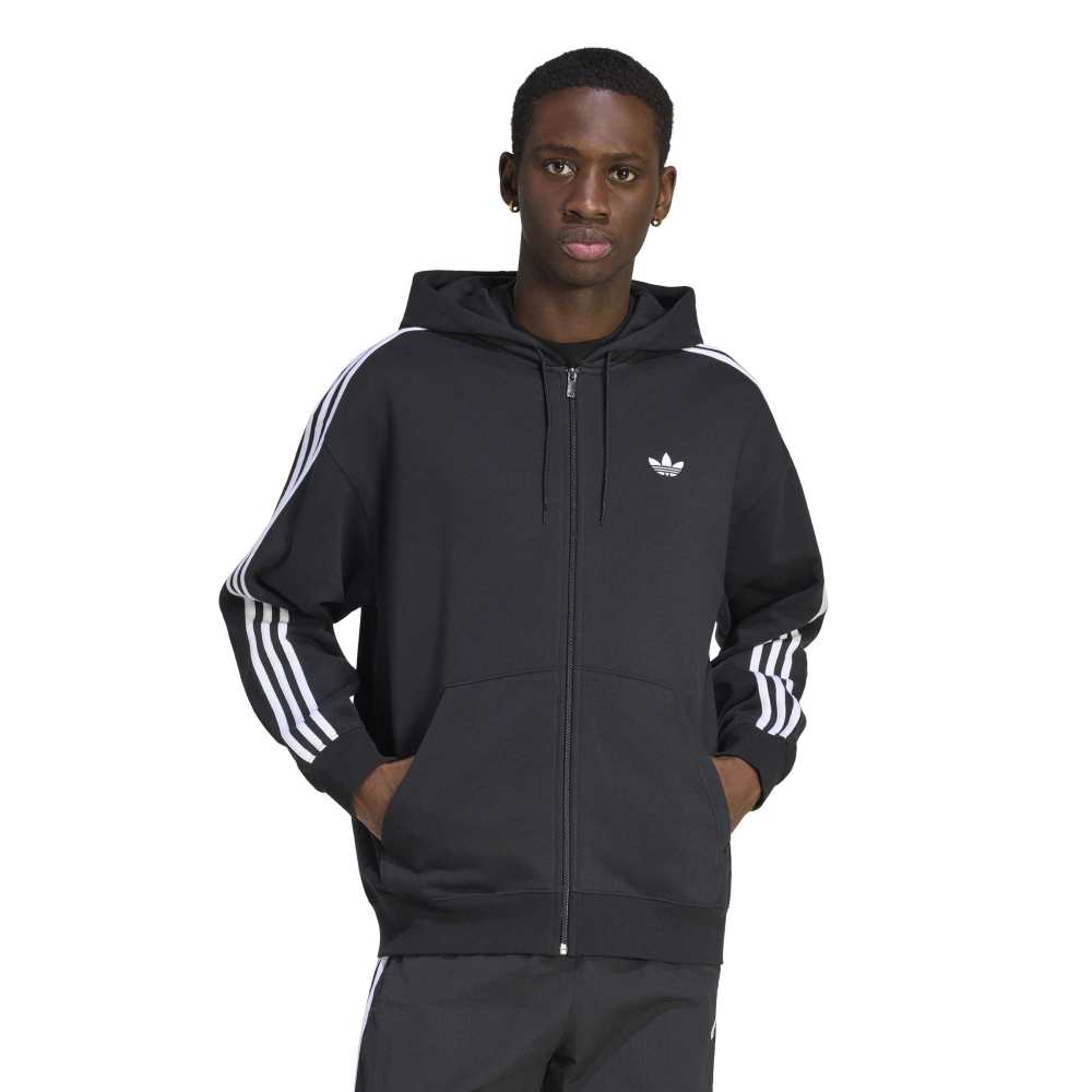 Adidas Adicolor Oversize Full-zip Hoodie - Black