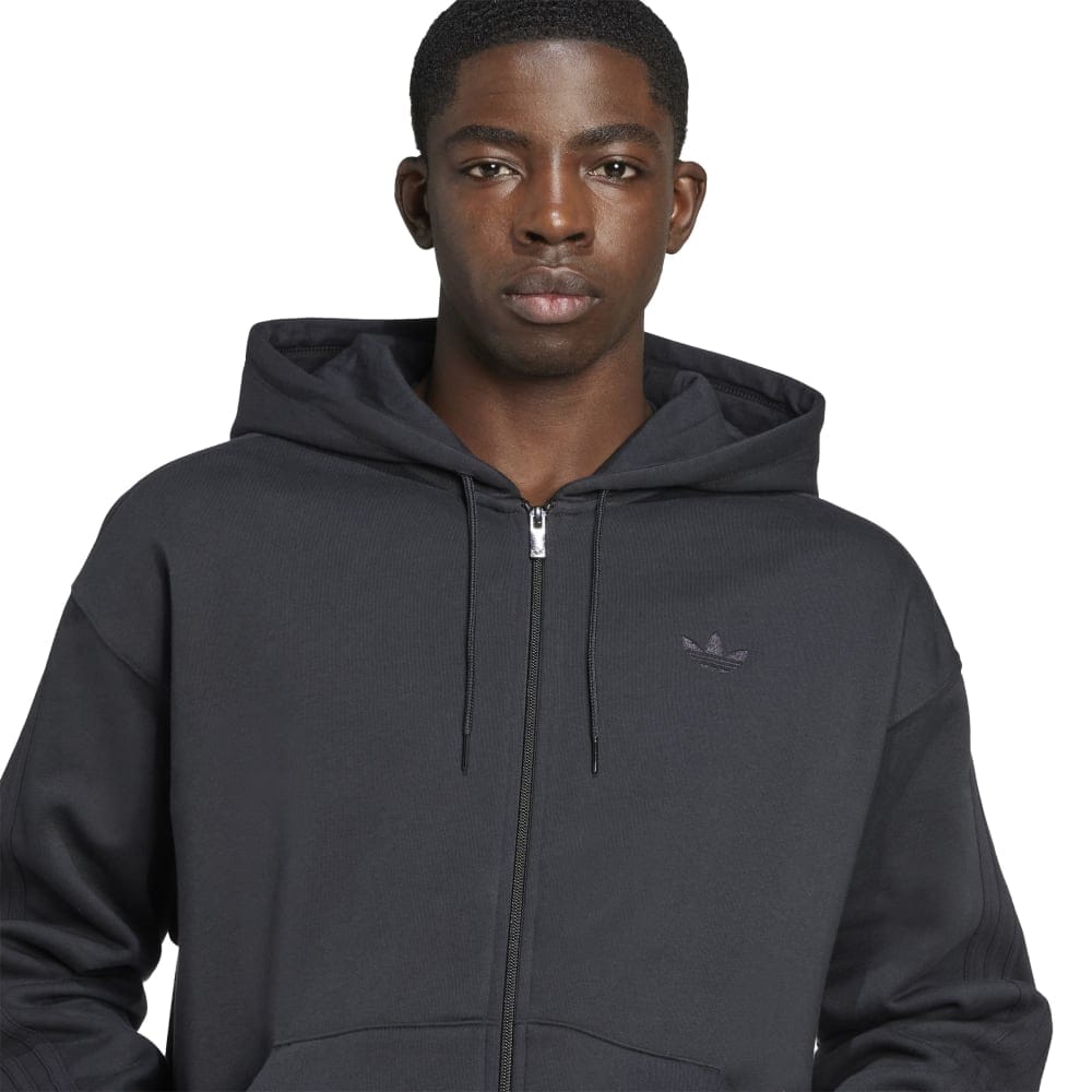 adidas Adicolour Oversized Full-Zip Hoodie - Black