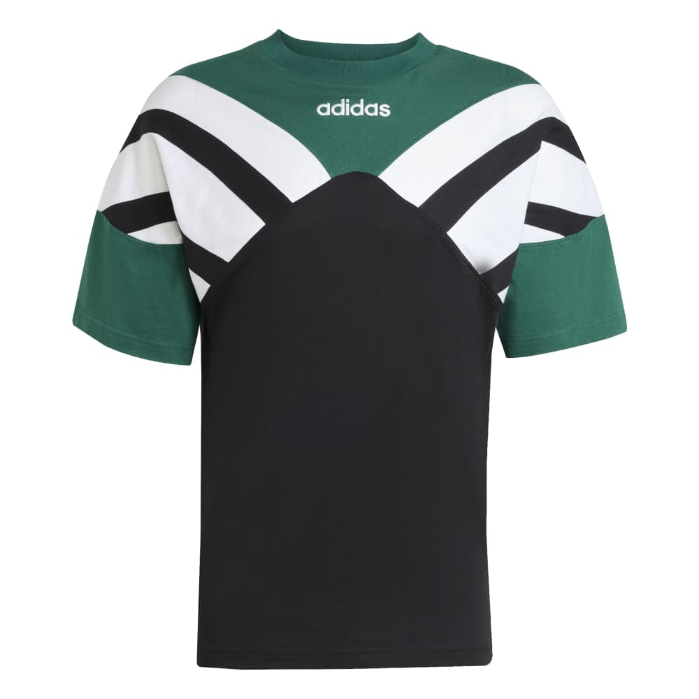 adidas Archive Cutline Tee - Black / Collegiate Green