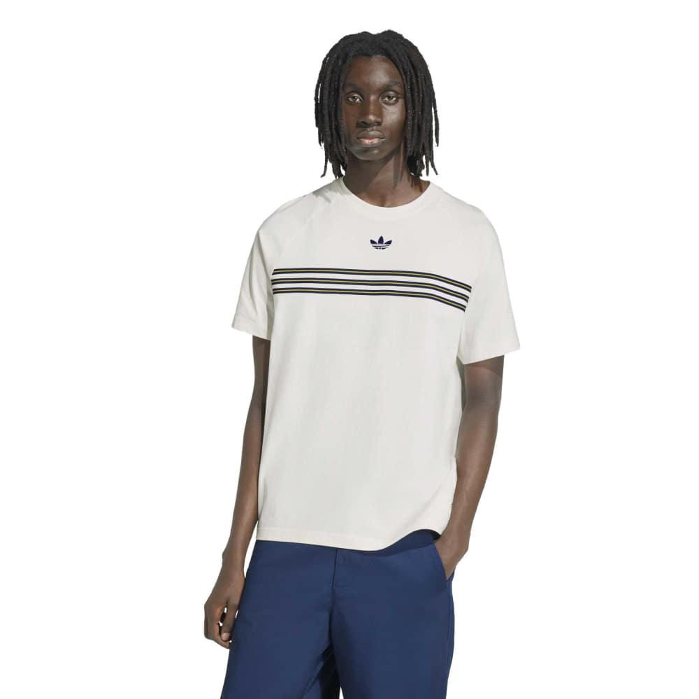 Adidas Chest Stripes Tee - Cloud White