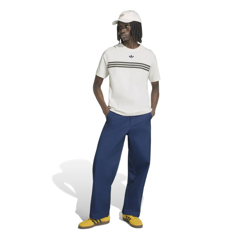 Adidas Chest Stripes Tee - Cloud White